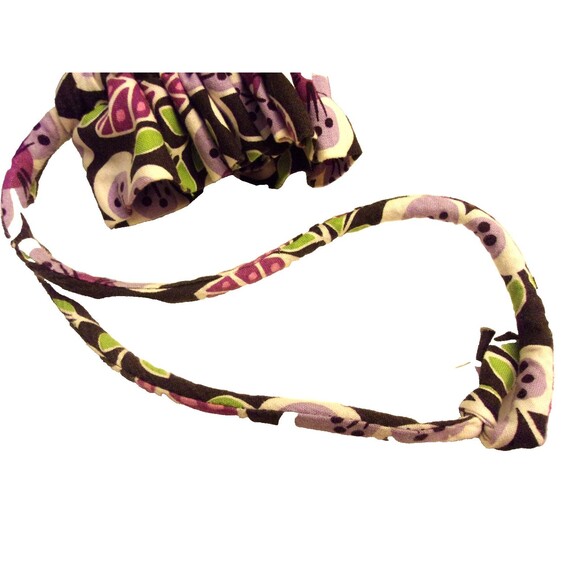 Vera Bradley Ditty Bag in Plum Petals Drawstring Closure Plastic Lining - Picture 7 of 8